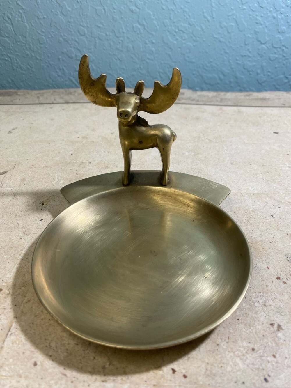 Vintage Loyal Order of Moose Membership Appreciation Award Brass Trinket Tray